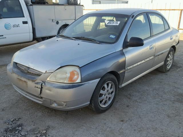 KNADC125146350910 - 2004 KIA RIO GRAY photo 2