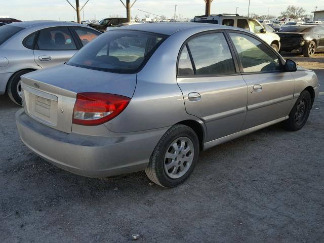 KNADC125146350910 - 2004 KIA RIO GRAY photo 4