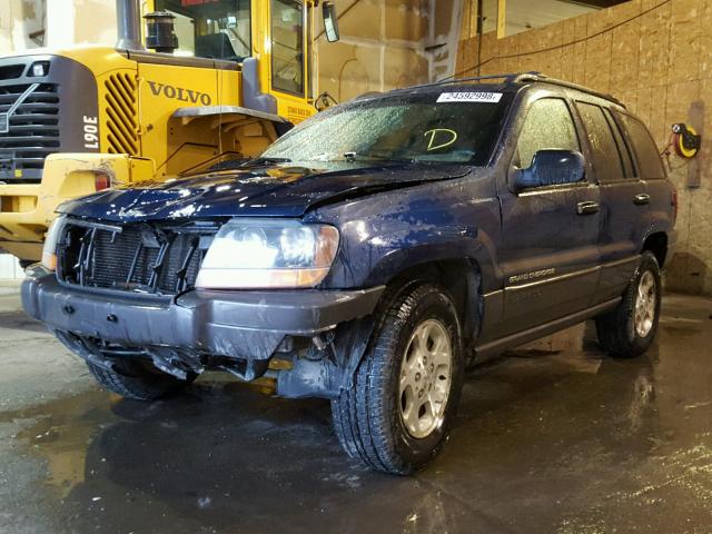 1J4GX48S01C563616 - 2001 JEEP GRAND CHER BLUE photo 2