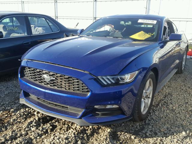 1FA6P8AM2G5299287 - 2016 FORD MUSTANG BLUE photo 2