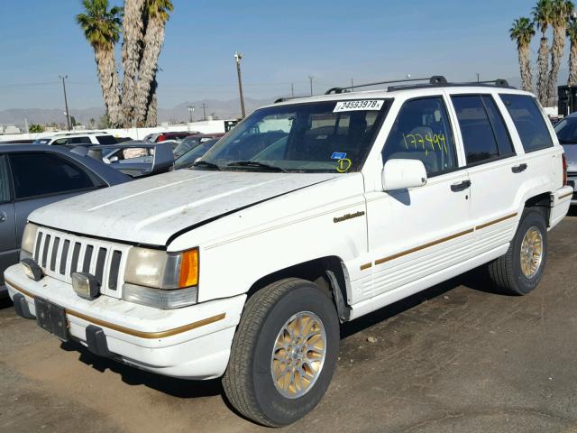 1J4GZ78Y6PC634259 - 1993 JEEP GRAND CHER WHITE photo 2