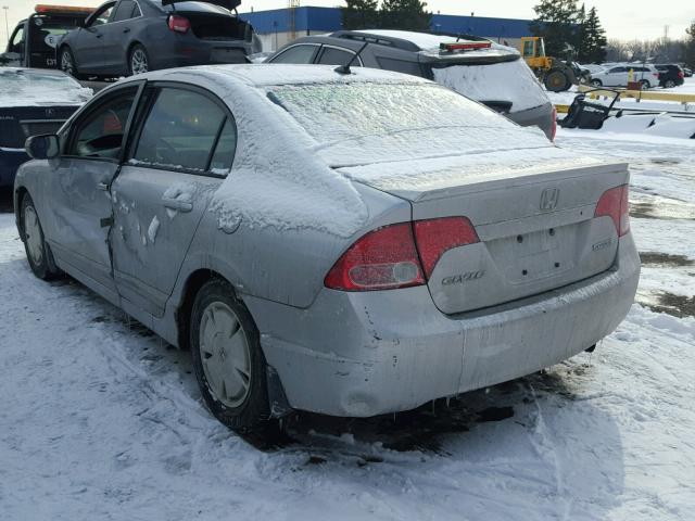 JHMFA36276S030786 - 2006 HONDA CIVIC HYBR SILVER photo 3