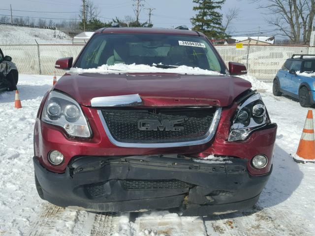 1GKEV23708J219482 - 2008 GMC ACADIA SLT წითელი ფოტო 9