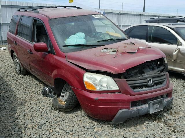 2HKYF18563H610077 - 2003 HONDA PILOT EXL BURGUNDY photo 1