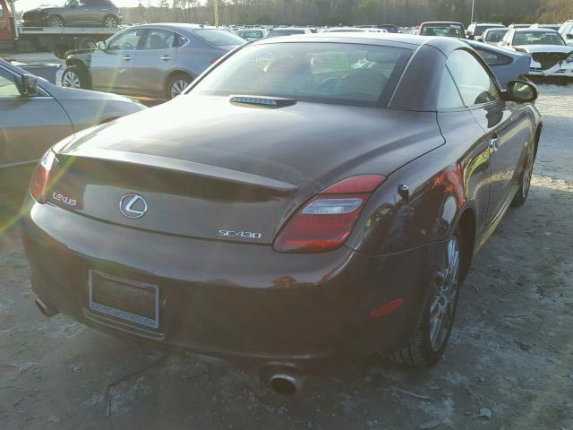 JTHFN48Y469001443 - 2006 LEXUS SC 430 BROWN photo 4