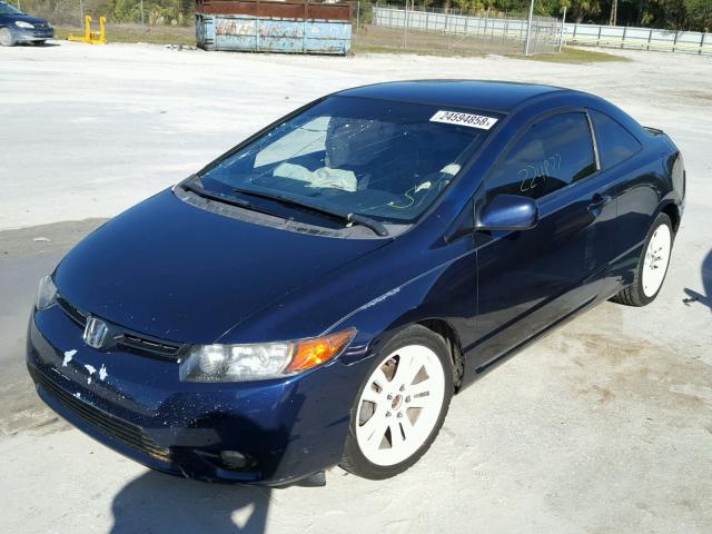 2HGFG12607H554482 - 2007 HONDA CIVIC LX BLUE photo 2