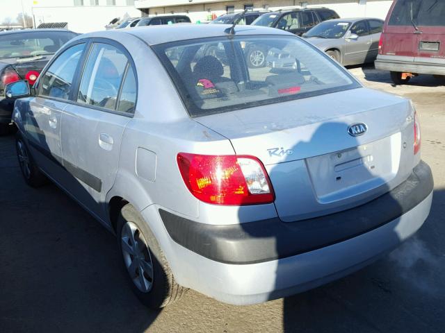 KNADE123376220723 - 2007 KIA RIO BASE SILVER photo 3