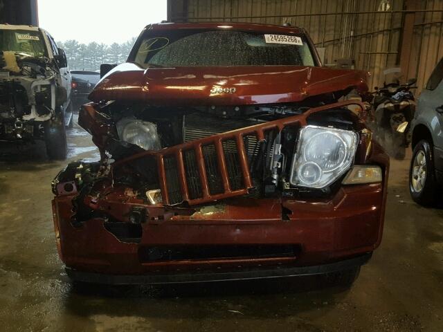 1J8GN28K69W536567 - 2009 JEEP LIBERTY SP MAROON photo 9