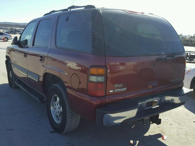 1GNEC13T61R219106 - 2001 CHEVROLET TAHOE C150 MAROON photo 3