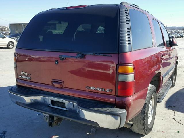 1GNEC13T61R219106 - 2001 CHEVROLET TAHOE C150 MAROON photo 4