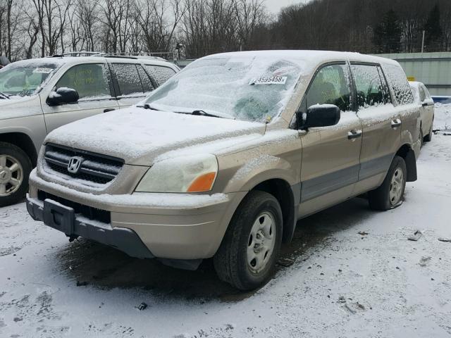 2HKYF18185H550061 - 2005 HONDA PILOT LX TAN photo 2