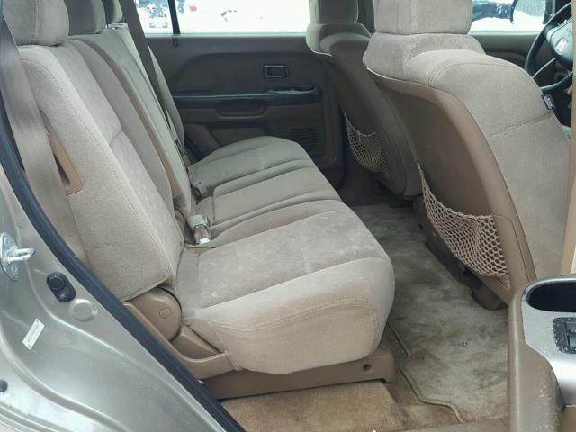 2HKYF18185H550061 - 2005 HONDA PILOT LX TAN photo 6