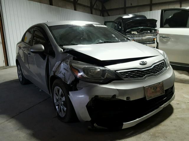 KNADM4A38E6419043 - 2014 KIA RIO LX SILVER photo 1