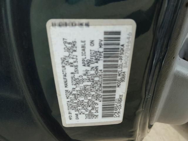 4T3ZF13C9WU010614 - 1998 TOYOTA SIENNA LE GREEN photo 10