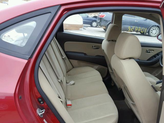 KMHDU4ADXAU124183 - 2010 HYUNDAI ELANTRA BL RED photo 6