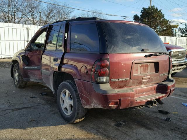 1GNDT13SX42408681 - 2004 CHEVROLET TRAILBLAZE MAROON photo 3