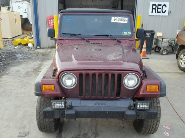 1J4FA49S13P324745 - 2003 JEEP WRANGLER / MAROON photo 9