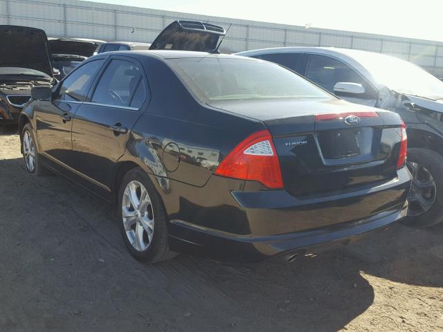 3FAHP0HG9CR296209 - 2012 FORD FUSION SE BLACK photo 3