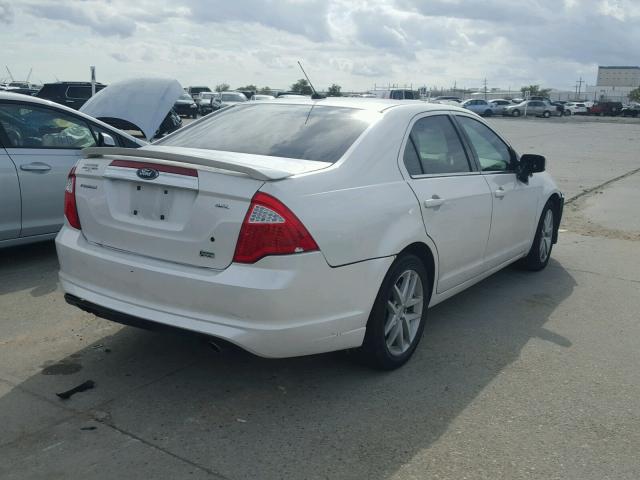 3FAHP0JG4AR161288 - 2010 FORD FUSION SEL WHITE photo 4