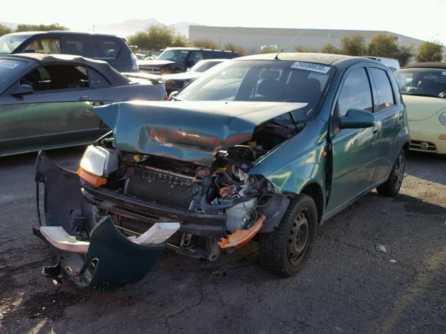 KL1TD62634B169260 - 2004 CHEVROLET AVEO GREEN photo 2