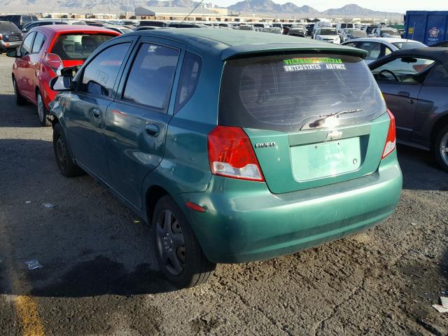 KL1TD62634B169260 - 2004 CHEVROLET AVEO GREEN photo 3