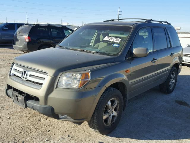 2HKYF18447H518639 - 2007 HONDA PILOT EX GREEN photo 2