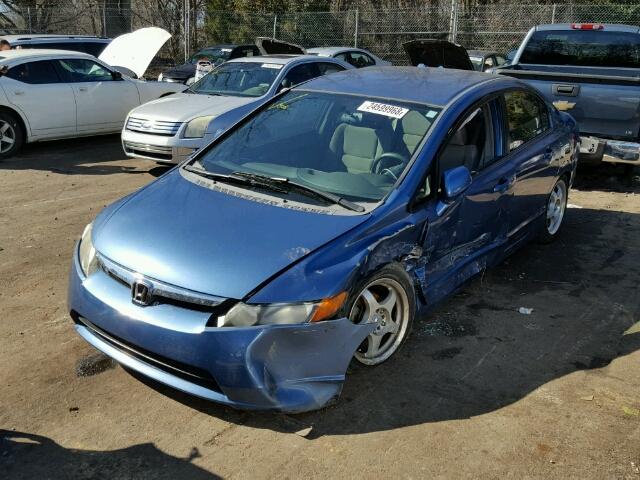 1HGFA16557L110519 - 2007 HONDA CIVIC LX BLUE photo 2