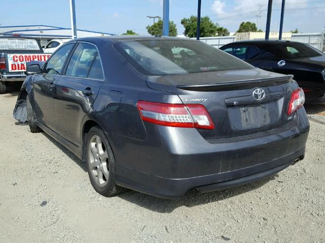 4T1BK3EK7AU106191 - 2010 TOYOTA CAMRY SE CHARCOAL photo 3