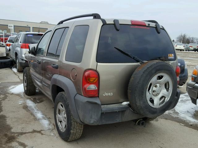 1J4GK48K33W651799 - 2003 JEEP LIBERTY SP TAN photo 3