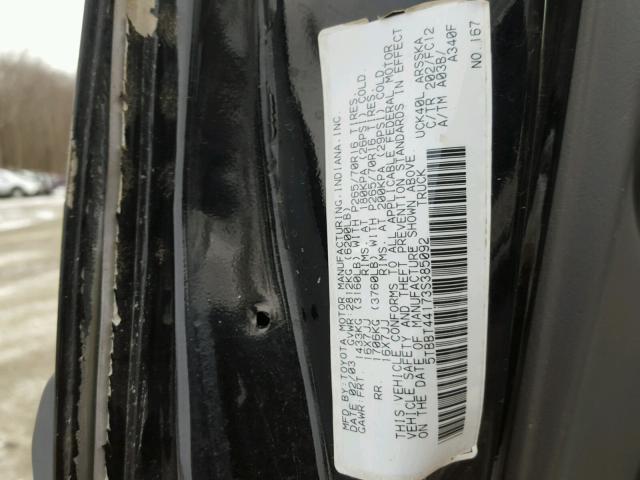 5TBBT44173S385092 - 2003 TOYOTA TUNDRA ACC BLACK photo 10