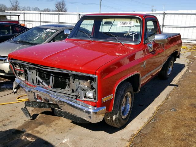 1GCDC14H3ES164661 - 1984 CHEVROLET C10 RED photo 2