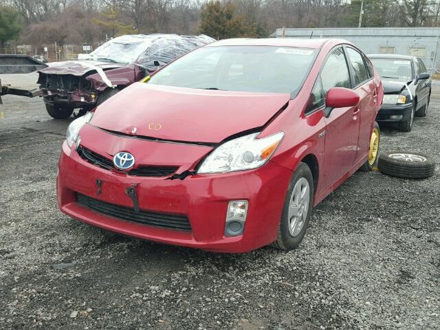 JTDKN3DU6A1098780 - 2010 TOYOTA PRIUS RED photo 2