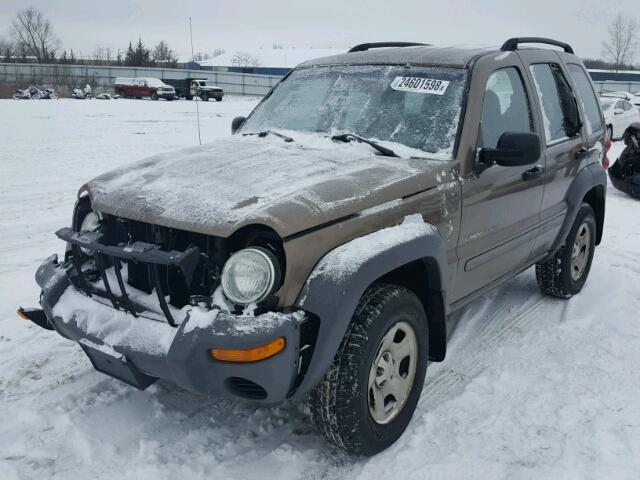 1J4GL48K92W140366 - 2002 JEEP LIBERTY SP BROWN photo 2