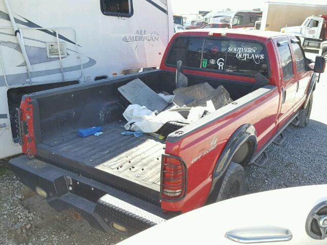 1FTSW31P44EB98773 - 2004 FORD F350 SRW S RED photo 4