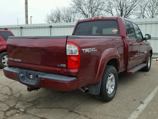 5TBET381X5S475468 - 2005 TOYOTA TUNDRA DOU MAROON photo 4