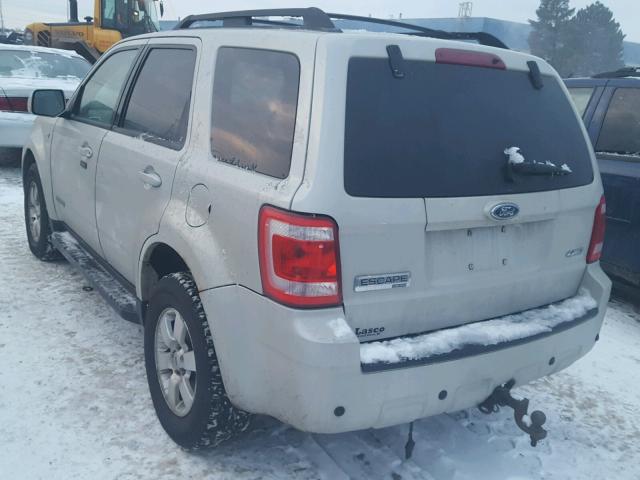 1FMCU94198KA84162 - 2008 FORD ESCAPE LIM SILVER photo 3