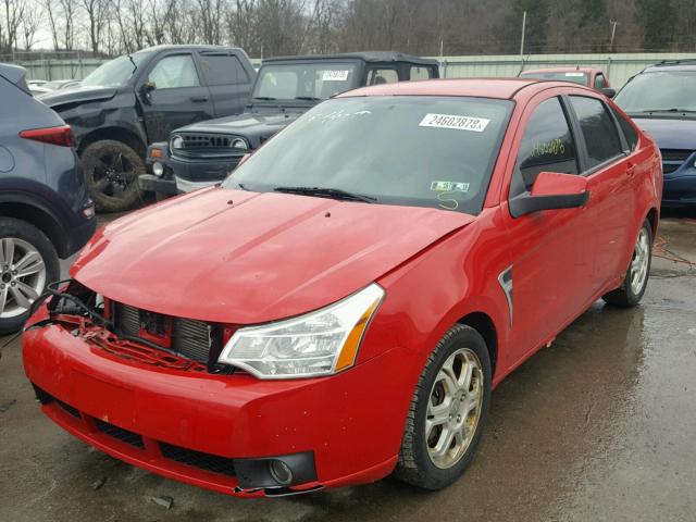 1FAHP35N78W165594 - 2008 FORD FOCUS SE RED photo 2