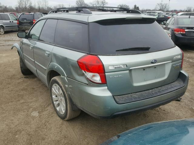 4S4BP66C297336547 - 2009 SUBARU OUTBACK 2. GREEN photo 3