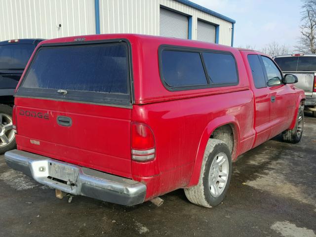 1B7GL32X42S511011 - 2002 DODGE DAKOTA SPO RED photo 4