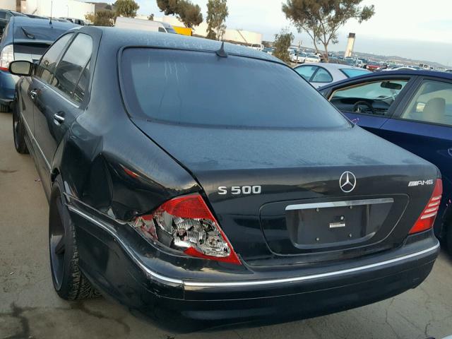 WDBNG75J53A352029 - 2003 MERCEDES-BENZ S 500 BLACK photo 3