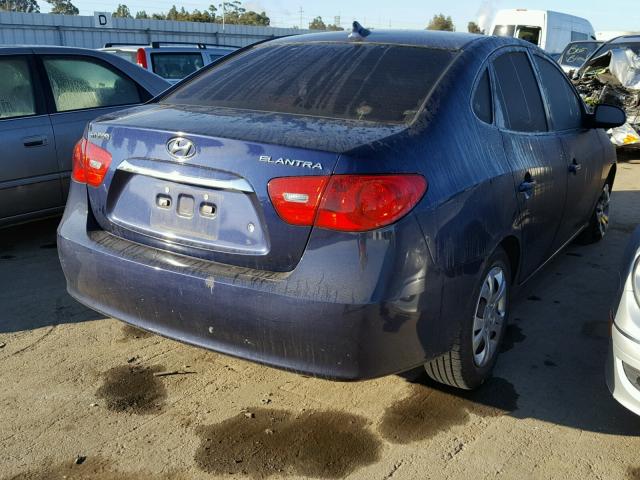 KMHDU4AD6AU839641 - 2010 HYUNDAI ELANTRA BL BLUE photo 4