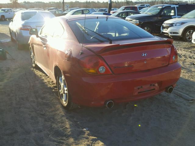 KMHHN65F83U093038 - 2003 HYUNDAI TIBURON RED photo 3