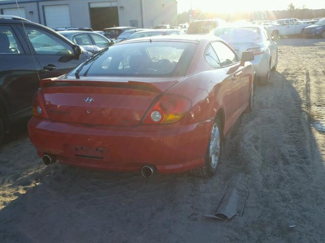 KMHHN65F83U093038 - 2003 HYUNDAI TIBURON RED photo 4