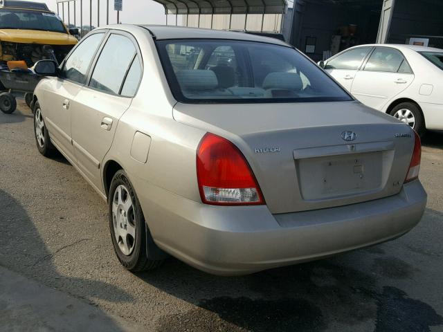 KMHDN45D72U286491 - 2002 HYUNDAI ELANTRA GL TAN photo 3