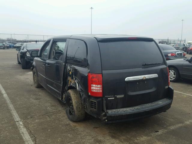 2A8HR44H48R604080 - 2008 CHRYSLER TOWN & COU BLACK photo 3