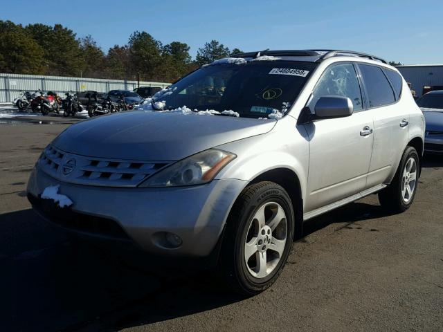 JN8AZ08W55W420591 - 2005 NISSAN MURANO SL SILVER photo 2