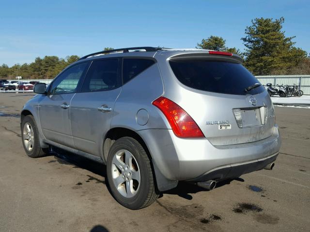 JN8AZ08W55W420591 - 2005 NISSAN MURANO SL SILVER photo 3