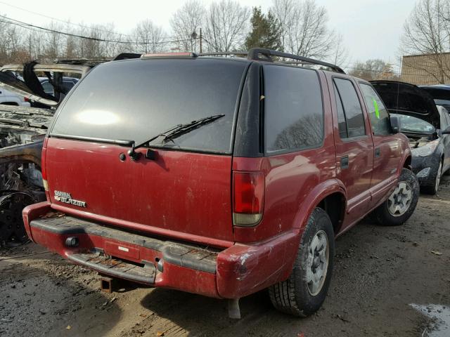 1GNDT13X34K151987 - 2004 CHEVROLET BLAZER RED photo 4