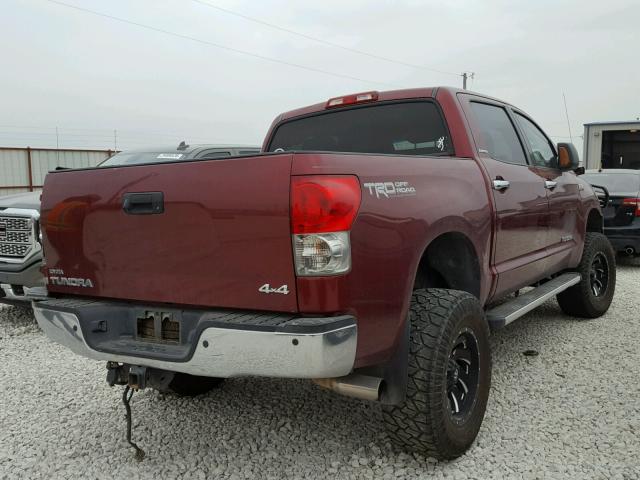 5TBDV581X7S457153 - 2007 TOYOTA TUNDRA CRE MAROON photo 4