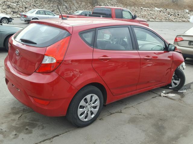 KMHCT5AE4GU241232 - 2016 HYUNDAI ACCENT SE RED photo 4